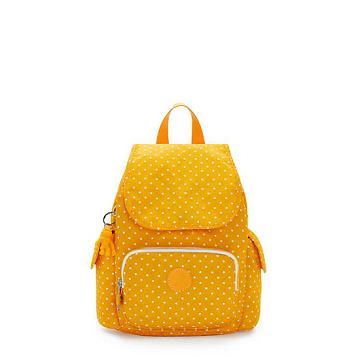 Kipling City Pack Mini Printed Backpack Rugzak Geel | BE 2023EB